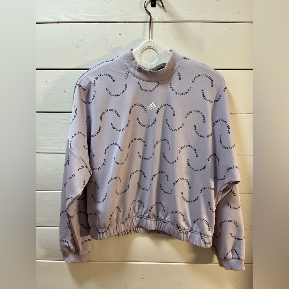 ADIDAS lilac logo sweatshirt - size M - Picture 2 of 10